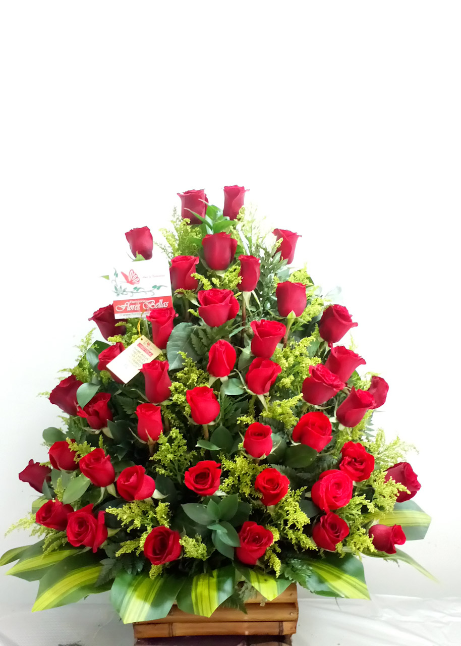 Ramo Rosas Rojas Romantico Floristería Flores Bellas