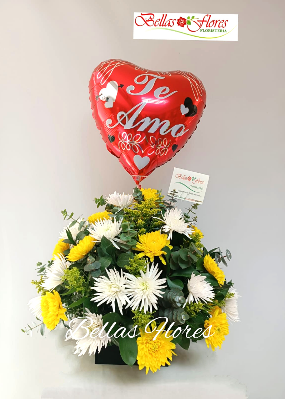 Arreglo Floral con Crisantemos - Floristería Flores Bellas